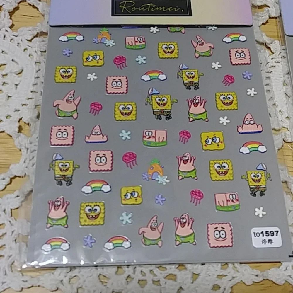 Nail stickers, nail art, Sponge Bob